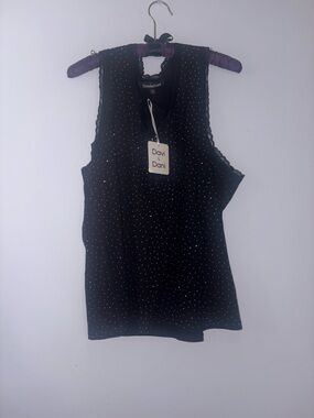 NEW!! DAVI & DANI Black Sleeveless Studded Camisole